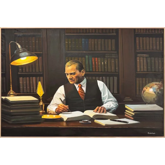 Fikrin Gücü Atatürk Yağlı Boya Tablosu