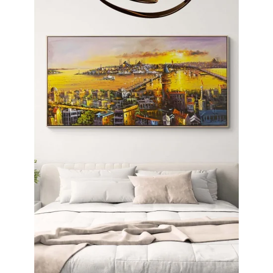 İstanbul’da Sessiz Bir Akşam Yağlı Boya Tablosu