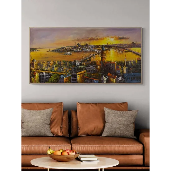 İstanbul’da Sessiz Bir Akşam Yağlı Boya Tablosu