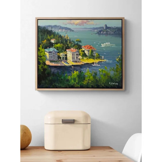 İstanbul’da Sessiz Boğaz Yağlı Boya Tablosu