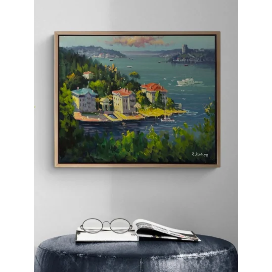 İstanbul’da Sessiz Boğaz Yağlı Boya Tablosu