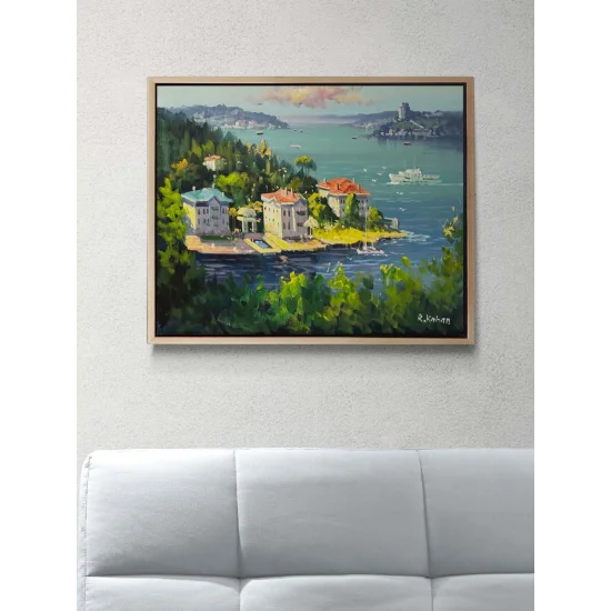 İstanbul’da Sessiz Boğaz Yağlı Boya Tablosu