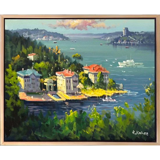 İstanbul’da Sessiz Boğaz Yağlı Boya Tablosu