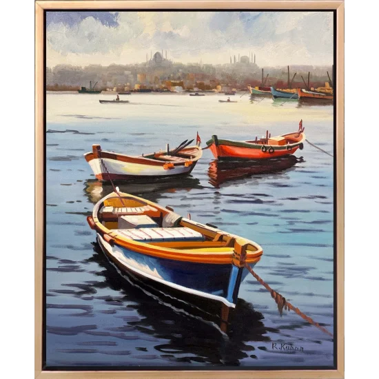 Sulara Düşen Işık Yağlı Boya Tablosu