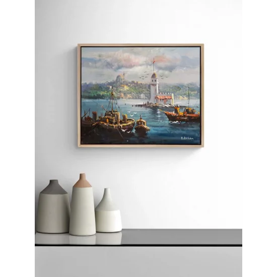 Kız Kulesi’nde Gün Yağlı Boya Tablosu