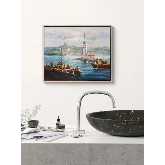 Kız Kulesi’nde Gün Yağlı Boya Tablosu