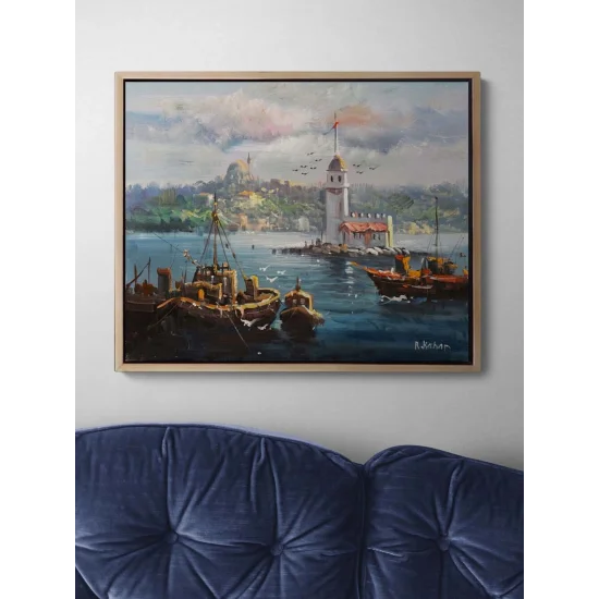 Kız Kulesi’nde Gün Yağlı Boya Tablosu