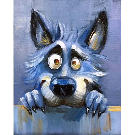 Aç Kurt Yağlı Boya Tablosu