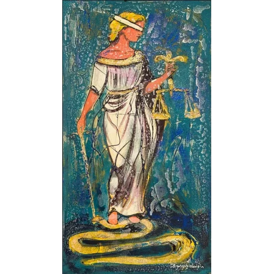 Adaletin Sessiz Gücü Yağlı Boya Tablosu