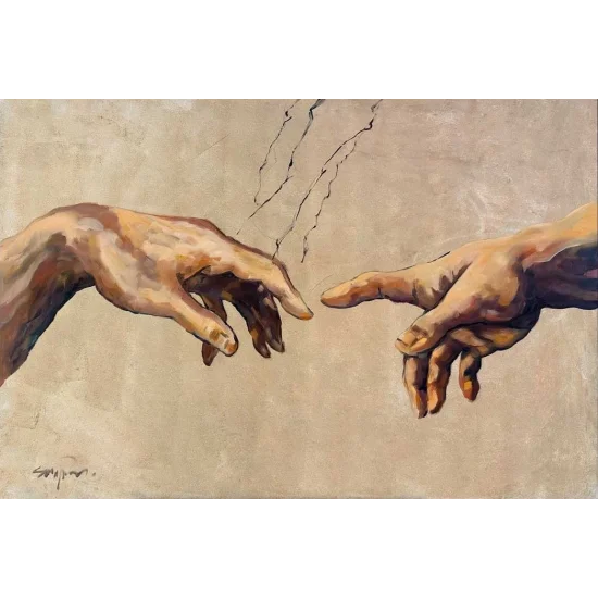 The Creation of Adam - Michelangelo Oil Painting | Simurg