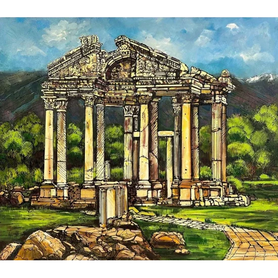 Afrodisyas Antik Kenti Yağlı Boya Tablosu