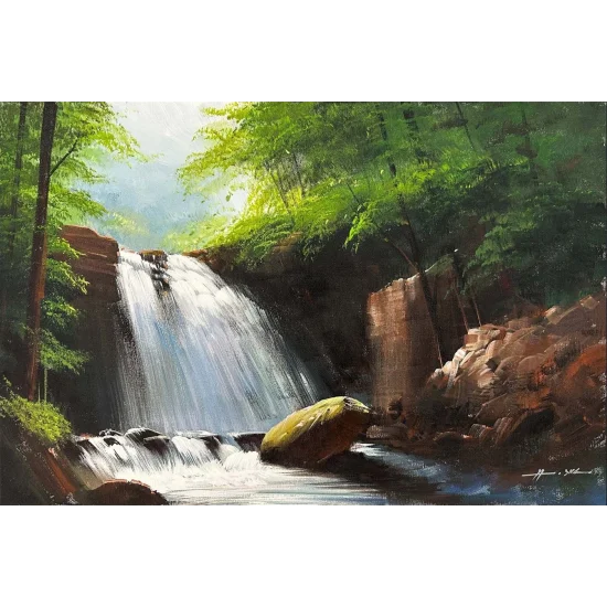 Ağaçlar Altında Yağlı Boya Tablosu