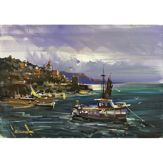 Against the Current Oil Painting