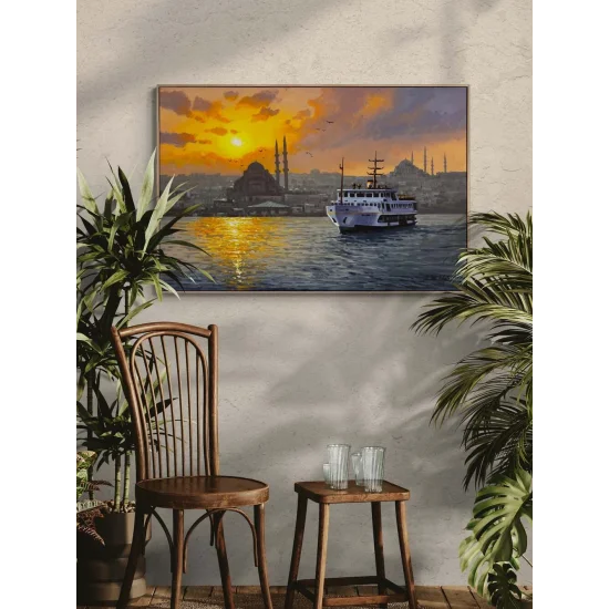 Akşam Vapurları Yağlı Boya Tablosu