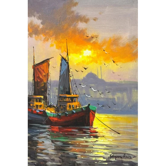 Akşam Yelkenleri Yağlı Boya Tablosu