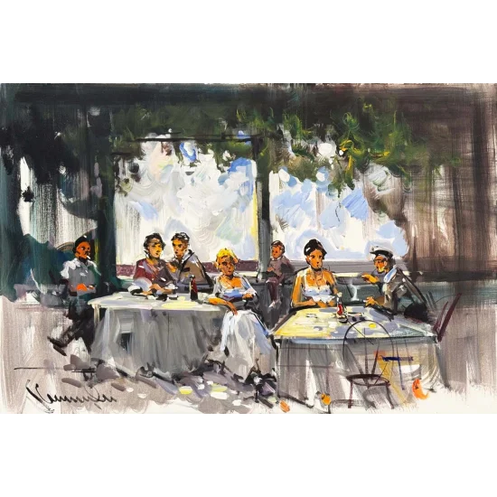 Akşamüstü Masası Yağlı Boya Tablosu