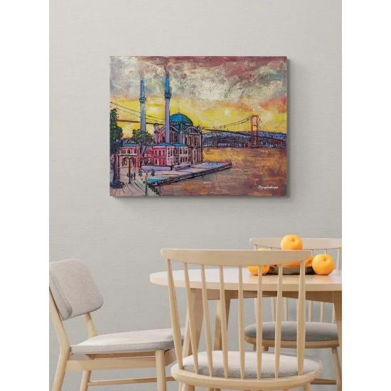 Akşamüstü Ortaköy Cami Yağlı Boya Tablosu