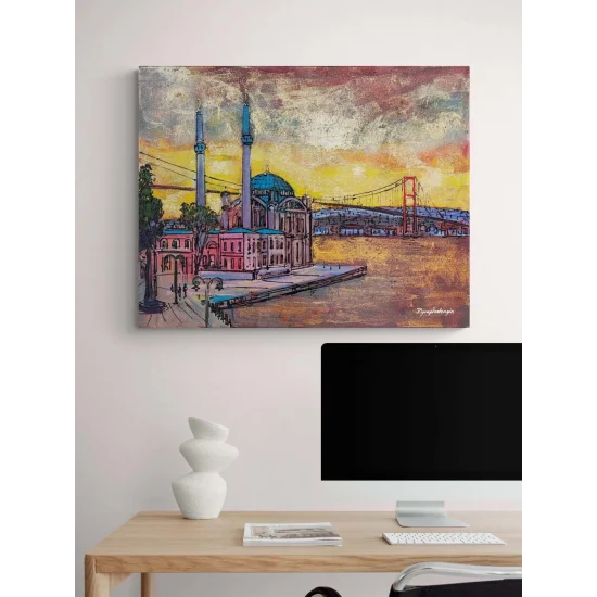 Akşamüstü Ortaköy Cami Yağlı Boya Tablosu