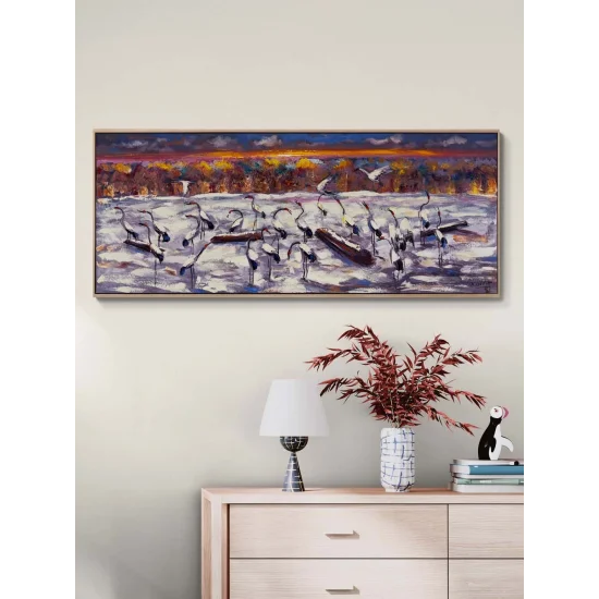 Alacakaranlıkta Turnalar Yağlı Boya Tablosu