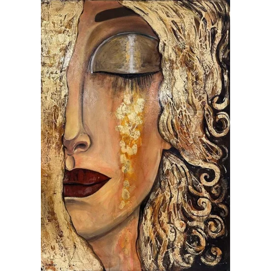 Altın Göz Yaşları Yağlı Boya Tablosu