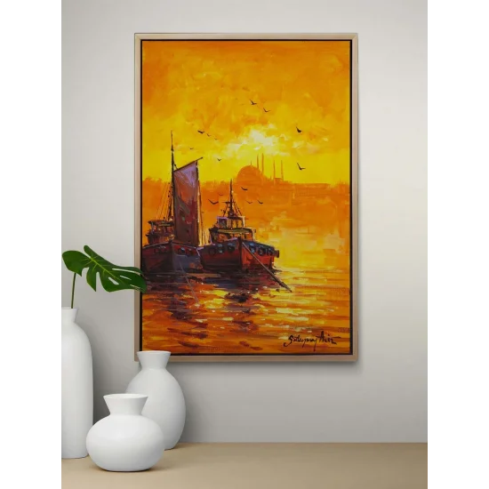 Altın Saatte Yağlı Boya Tablosu