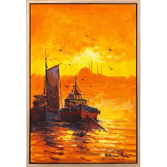 Altın Saatte Yağlı Boya Tablosu