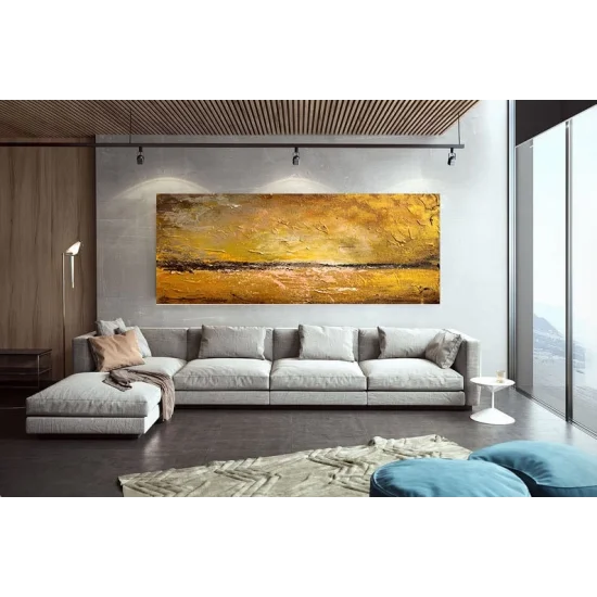 Golden Reflections Custom Order Abstract Oil Painting