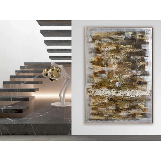 Toprak Tonları Siparişe Özel Soyut Yağlı Boya Tablo