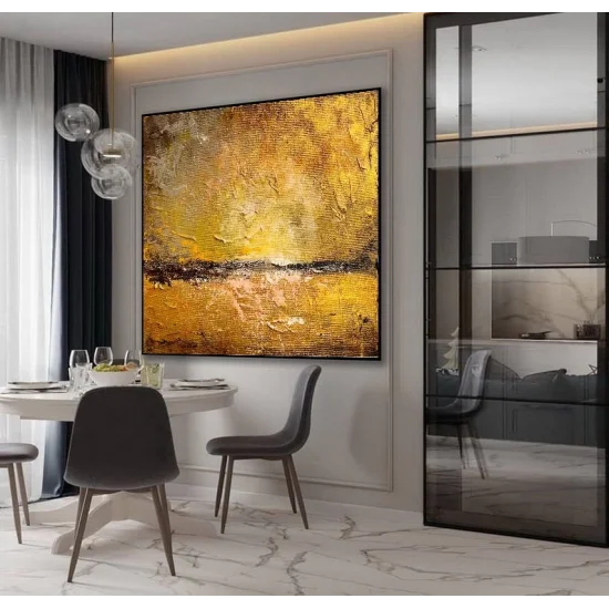 Golden Reflections Custom Order Abstract Oil Painting