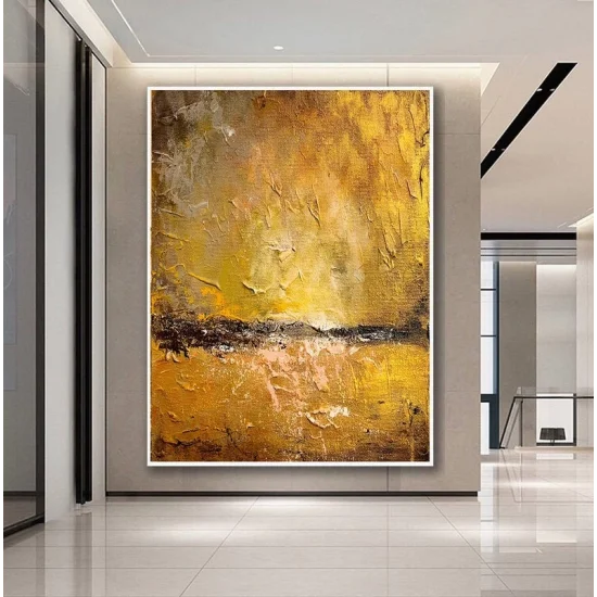 Golden Reflections Custom Order Abstract Oil Painting