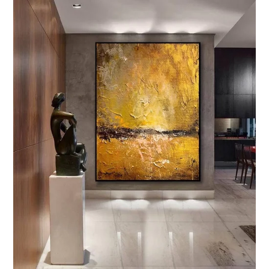 Golden Reflections Custom Order Abstract Oil Painting