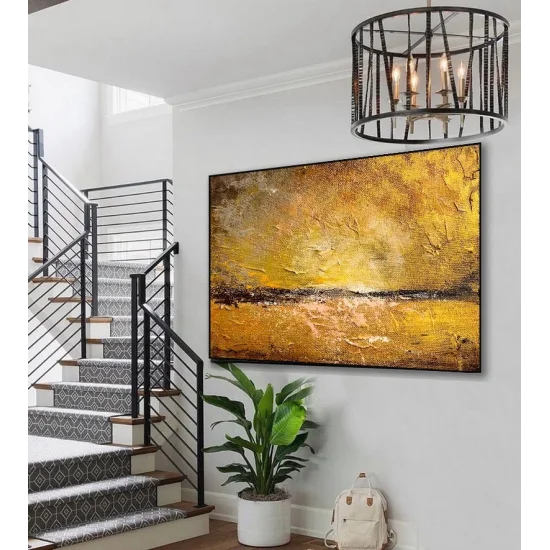 Golden Reflections Custom Order Abstract Oil Painting