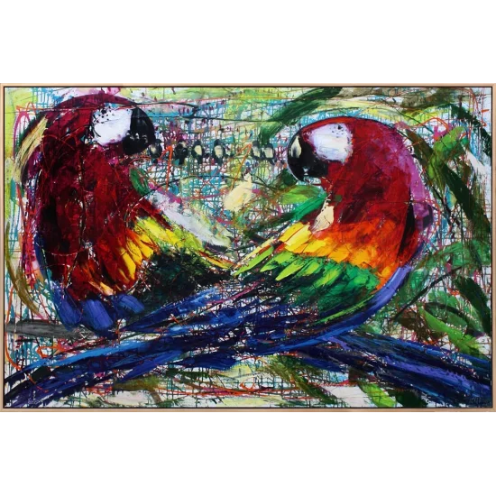 Amazon Parrots Oil Painting