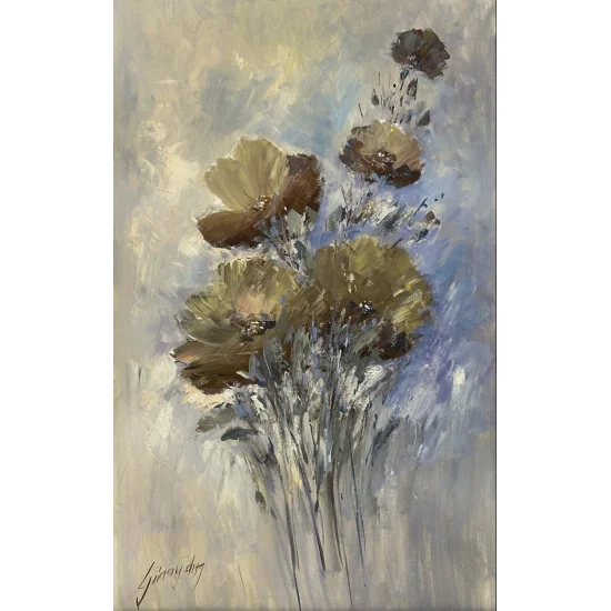 Anemon Çiçeği Yağlı Boya Tablosu