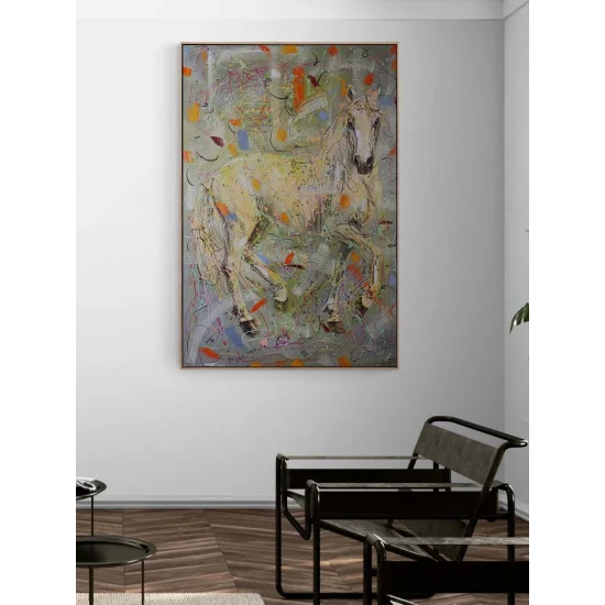 Atın İfadesi Yağlı Boya Tablosu