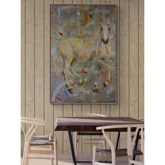 Atın İfadesi Yağlı Boya Tablosu