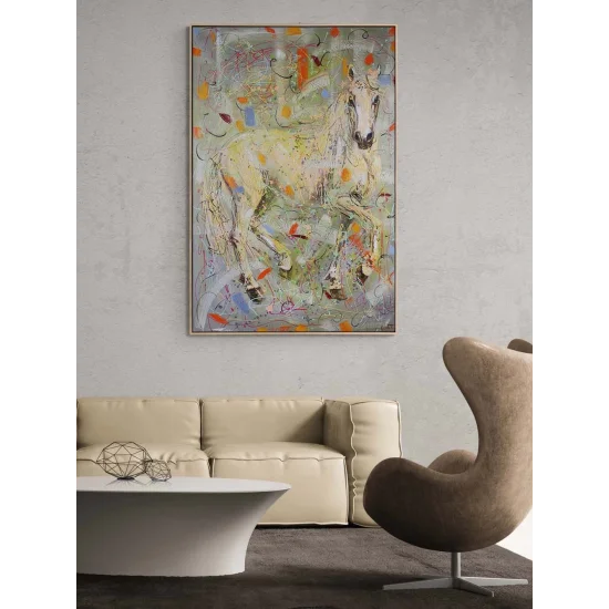 Atın İfadesi Yağlı Boya Tablosu