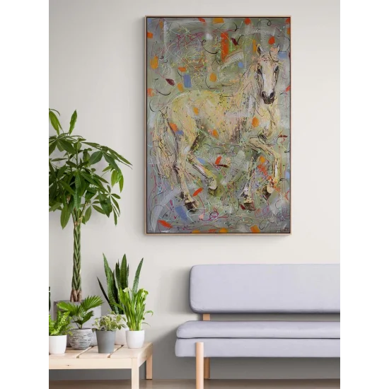 Atın İfadesi Yağlı Boya Tablosu