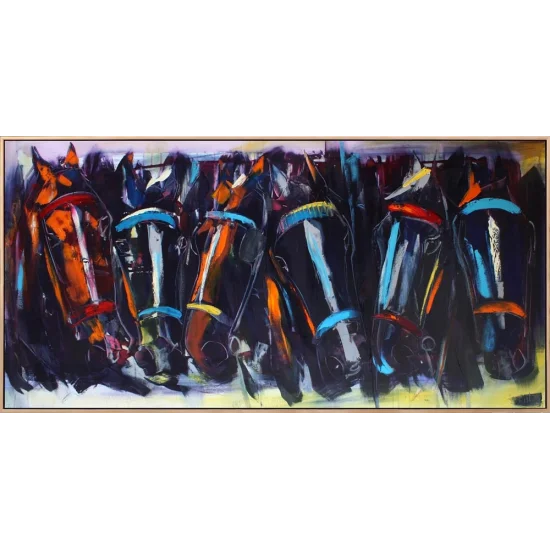 Brotherhood of Horses Oil Painting | Simurg Art Gallery