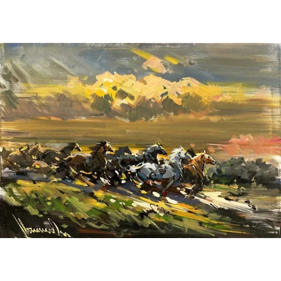 Atların Yolculuğu Yağlı Boya Tablosu