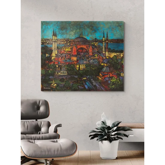 Ayasofya Camide Bahar Yağlı Boya Tablosu