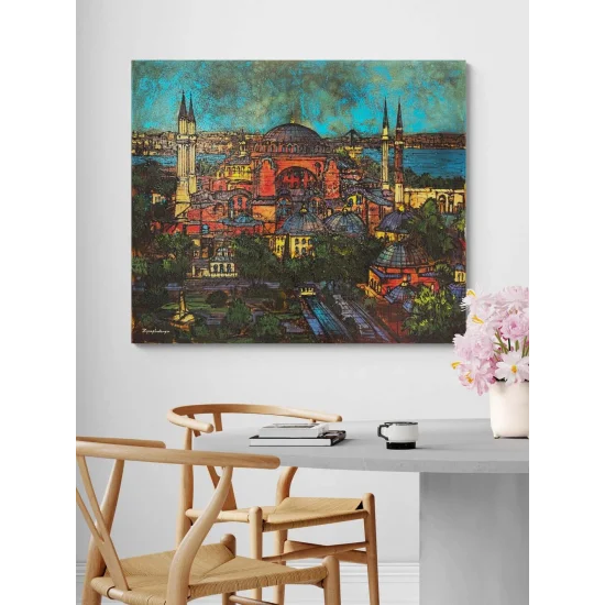 Ayasofya Camide Bahar Yağlı Boya Tablosu
