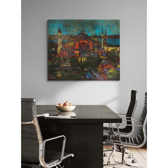 Ayasofya Camide Bahar Yağlı Boya Tablosu