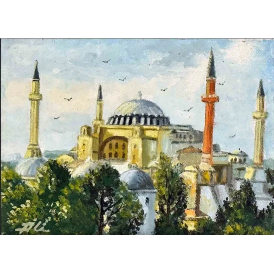 Ayasofya’da Bir Gün Yağlı Boya Tablosu
