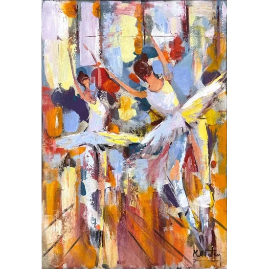 Ayışığında Balerinler Yağlı Boya Tablosu