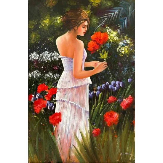 Bahçede Yağlı Boya Tablosu