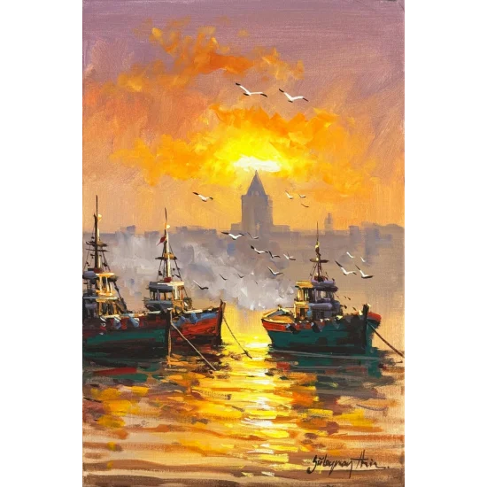 Balıkçıların Dönüşü Yağlı Boya Tablosu