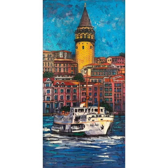 Trace of Barış Manço Ferry Oil Painting