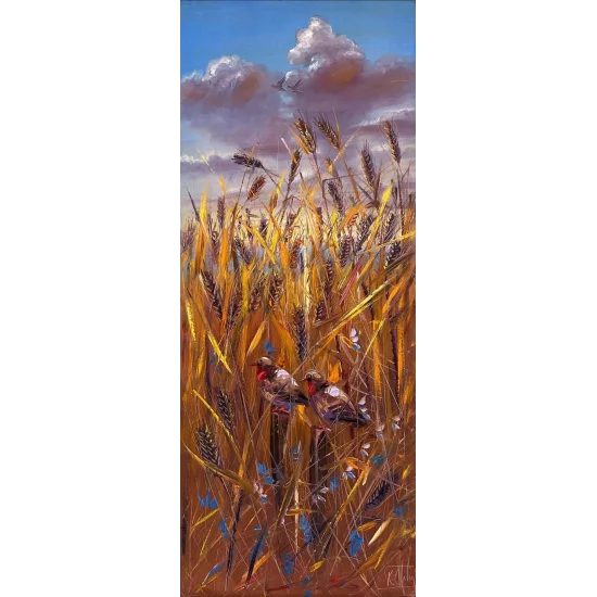 Başak Tarlası Sabah Yağlı Boya Tablosu