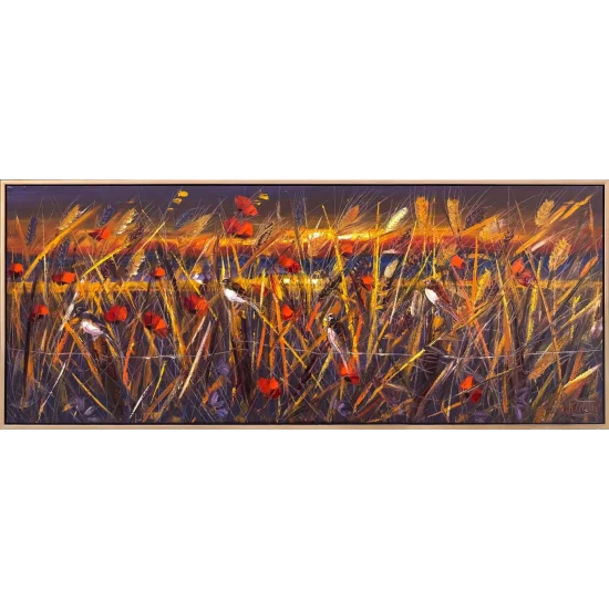 Başaklarda Kuş Sesleri Yağlı Boya Tablosu